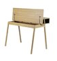 FDB Mobler C68 - Schreibtisch 118 x 68 cm - Eiche Natur lackiert - Linoleoum Nero
