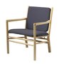 FDB Mobler J147 Sessel-Eiche, Natur, Lackiert - Wolle, Dunkelblau (4125) - Gab