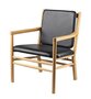 FDB Mobler J147 Sessel-Eiche, Natur, Lackiert - Leder, Semianilin, Schwarz