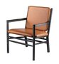 FDB Mobler J147 Sessel-Eiche, Schwarz, Gemalt - Leder, Semianilin, Cognac