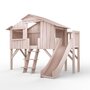 Mathy by Bols Treehouse Einzelbett-Plattform und Rutsche - Winter Pink