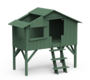 Mathy by Bols Treehouse Einzelbett mit Rutsche - Jungle Green