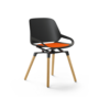 Aeris Numo Holzbeine Eiche - Wie Sitzschalenfarbe - Schwarz - Orange-Rot