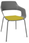 Wilkhahn Occo Universalstuhl Vierbeingestell Glanzchrom - grau strukturmatt - 25 / verde