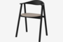 Bolia Swing gepolstert Esstischstuhl - London-Flachgewebe-Hellbeige-Schwarz-lackierte-Eiche