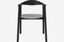Bolia Swing gepolstert Esstischstuhl - London-Flachgewebe-Hellbeige-Schwarz-lackierte-Eiche
