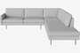 Bolia Scandinavia Remix 5 Sitzer Ecksofa Mit Open End - London-Flachgewebe-Hellgrau - Rechts