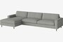 Bolia Scandinavia 4 Sitzer Sofa Mit Chaiselongue - Fawn - flach gewebt - hellgrau - Links
