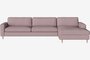 Bolia Scandinavia 4 Sitzer Sofa Mit Chaiselongue - Linea - Samt - Rosa - Rechts