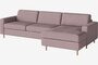 Bolia Scandinavia 2½ Sitzer Schlafcouch Mit Chaiselongue - Linea - Samt - Rosa - Rechts