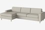 Bolia Scandinavia 2½ Sitzer Schlafcouch Mit Chaiselongue - London - Flach gewebt - Elfenbein - Links