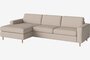 Bolia Scandinavia 2½ Sitzer Schlafcouch Mit Chaiselongue - London - Flach gewebt - Hellbeige - Links