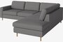 Bolia Scandinavia 4 Sitzer Ecksofa Offenes Ende - London - Flach gewebt - Multi grau - Links
