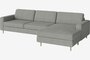 Bolia Scandinavia 3½ Sitzer Sofa Mit Chaiselongue - Fawn - flach gewebt - hellgrau - Rechts