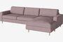 Bolia Scandinavia 3½ Sitzer Sofa Mit Chaiselongue - Linea - Samt - Rosa - Rechts