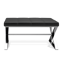 Decor Walther Bench - Sitzbank: Edelstahl Poliert - Eco-Lederpolster Schwarz