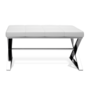 Decor Walther Bench - Sitzbank: Edelstahl Poliert - Eco-Lederpolster Weiß