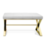 Decor Walther Bench - Sitzbank: Gold PVD - Eco-Lederpolster weiß	