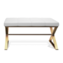 Decor Walther Bench - Sitzbank: Gold Matt PVD - Eco-Lederpolster weiß
