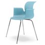 Flötotto PRO ARMCHAIR Vierbeingestell - Aquablau-Chrom