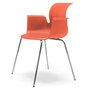 Flötotto PRO ARMCHAIR Vierbeingestell - korallrot - Chrom