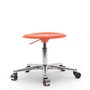 Flötotto PRO STOOL Drehhocker - Korallrot - aluminium-poliert