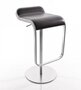 Lapalma Lem 66-79 Hocker / Barhocker - Matt Verchromt Softleder 9033 Schwarz