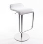 Lapalma Lem 66-79 Hocker / Barhocker - Matt Verchromt Softleder 9000 Weiss