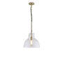 ORIGINAL BTC Glass York Pendant, Size 2 - Clear and Brass - Clear Glass