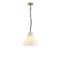 ORIGINAL BTC Glass York Pendant, Size 2 - Opal and Brass - Opal Glass