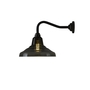 ORIGINAL BTC Glass School Wall Light, Size 1 - Anthracite and Weathered Brass - Anthracite Glass