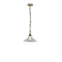 ORIGINAL BTC Glass School Pendant Light, Size 1 - Clear and Brass - Clear Glass