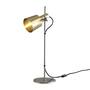ORIGINAL BTC Chester Table Light, Black Braided Cable - Satin Brass & Stainless Steel