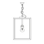 ORIGINAL BTC Small Square Pendant Light, Closed Top, Weathered Brass