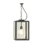 ORIGINAL BTC Small Square Pendant Light, Closed Top, Weathered Brass - Clear Glass