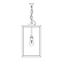 ORIGINAL BTC Square Pendant Ligth, External Glass, Closed Top, Weathered Brass
