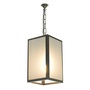 ORIGINAL BTC Square Pendant Light, External Glass, Weathered Brass - Frosted Glass