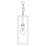 ORIGINAL BTC Narrow Box Pendant Light, External Glass, Weathered Brass