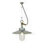ORIGINAL BTC Well Glass Pendant Light With Visor, IP44 - Galvanised, Clear Glass