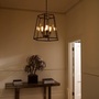 ORIGINAL BTC Hex Pendant Light, Extra Large, Weathered Brass, Clear Glass