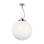 ORIGINAL BTC Large Globe Pendant Light with Black & White Braided Cable - Opal and chrome