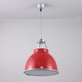ORIGINAL BTC Titan Size 1 Pendant Light - Rot mit geätztem Glas