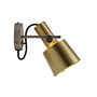 ORIGINAL BTC Chester Wall Light, Black Braided Cable - Satin Brass & Stainless Steel