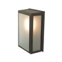 ORIGINAL BTC Box Wall Light, External Glass, Small, Weathered Brass - Frosted Glass