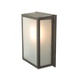 ORIGINAL BTC Box Wall Light, Internal Glass, Small - Weathered Brass, Frosted Glass