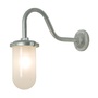 ORIGINAL BTC Bracket Light, 100W, Round, Swan Neck - Galvanised, Frosted Glass