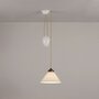 Original BTC Cobb Rise & Fall Small Pendant Light - Pendelleuchte - Natur mit antikem Messing