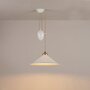 Original BTC Cobb Rise & Fall Large Pendant Light - Pendelleuchte - Naturfarben mit Satinmessing