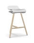 Kristalia BCN Wood Base Hocker- Buche Natur - Sitz Weiss
