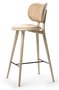 MATER HIGH STOOL BACKREST | NATURAL MATT LACQURED OAK | 74 CM